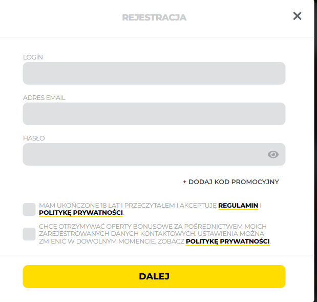 Energy casino rejestracja