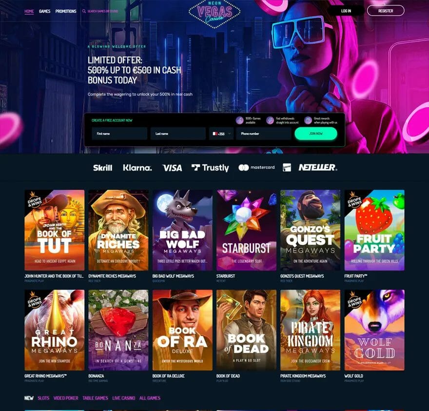 Neon Vegas kasyno online wpłata blik